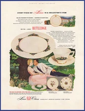 Vintage 1953 LENOX CHINA Rutledge Ming Coupe Lenox Rose Ephemera 1950's Print Ad