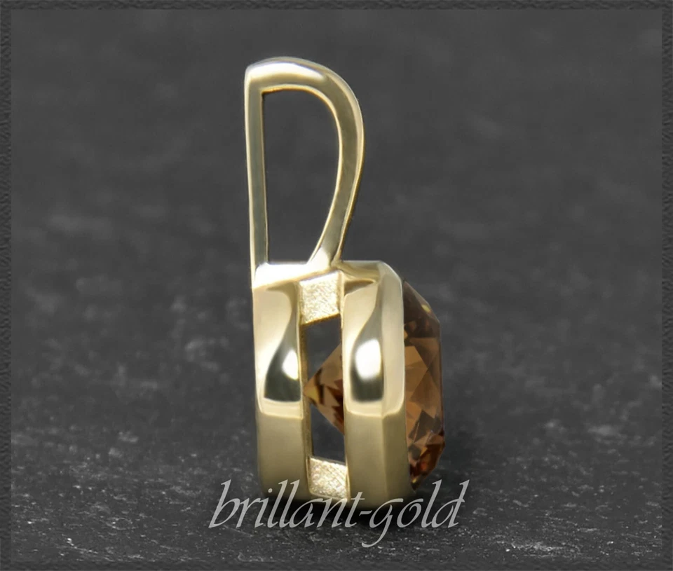 Diamant Anhänger aus 585 Gold, mit 0,92ct Brillant in cognac champagner, Si1-2 - Bild 3 von 4