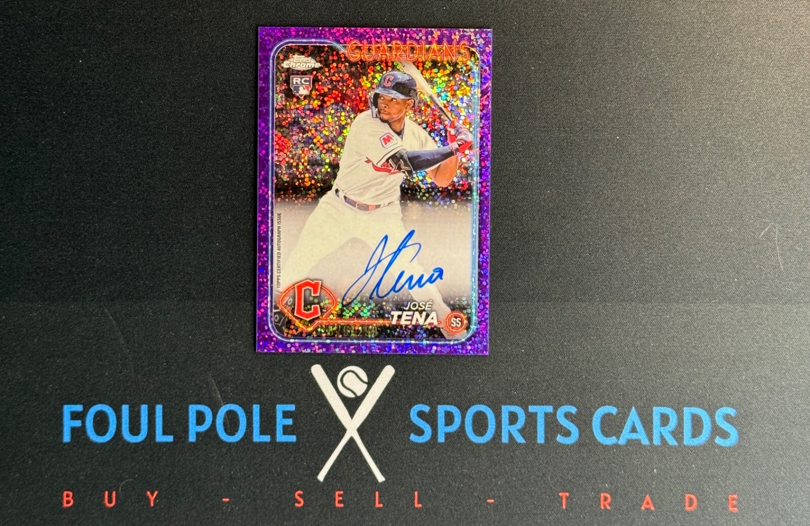 2024 Topps Chrome-Rookie Autographs Purple Speckle Ref. #RA-JT Jose Tena 029/299