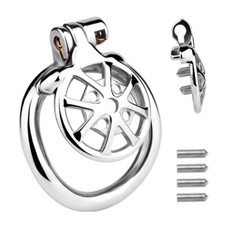 Stainless Steel Male Chastity Device Spike Cage Men Metal Locking Belt Tube C654