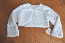 NWT~Girls~Made in USA~SWEET KIDS INC~ White Lined Soft Wrap/Sweater Size 12~CUTE