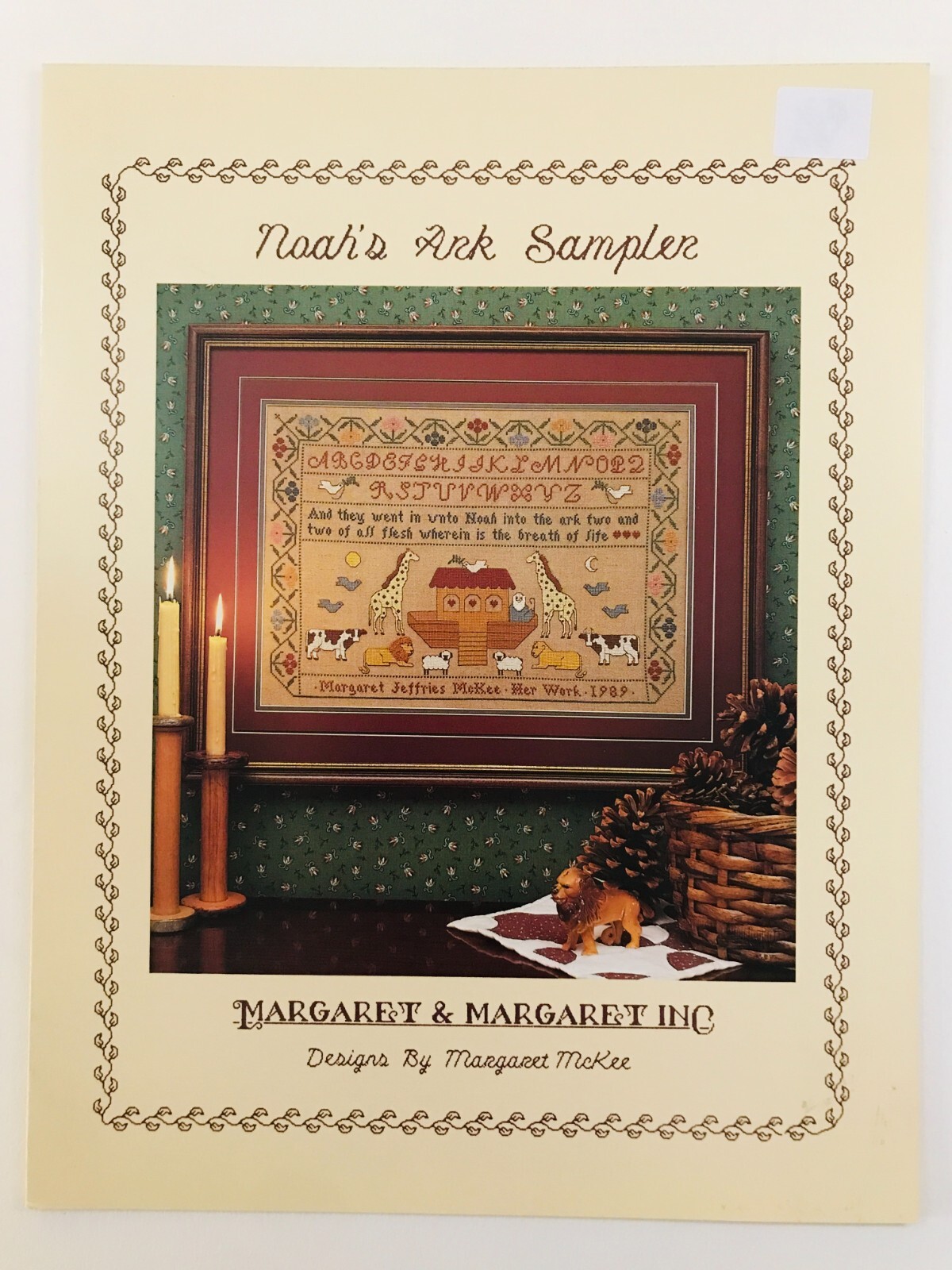 Margaret & Margaret NOAH'S ARK SAMPLER Cross Stitch Pattern & Instruction VTG