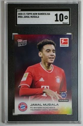 2020 Topps Now Bundesliga Jamal Musiala SGC 10 GEM MINT Rookie RC FC Bayern #006