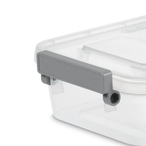 Sterilite 2.7 Qt. Modular Latch Box Plastic with Clear Base and Lid, Titanium - Picture 5 of 11