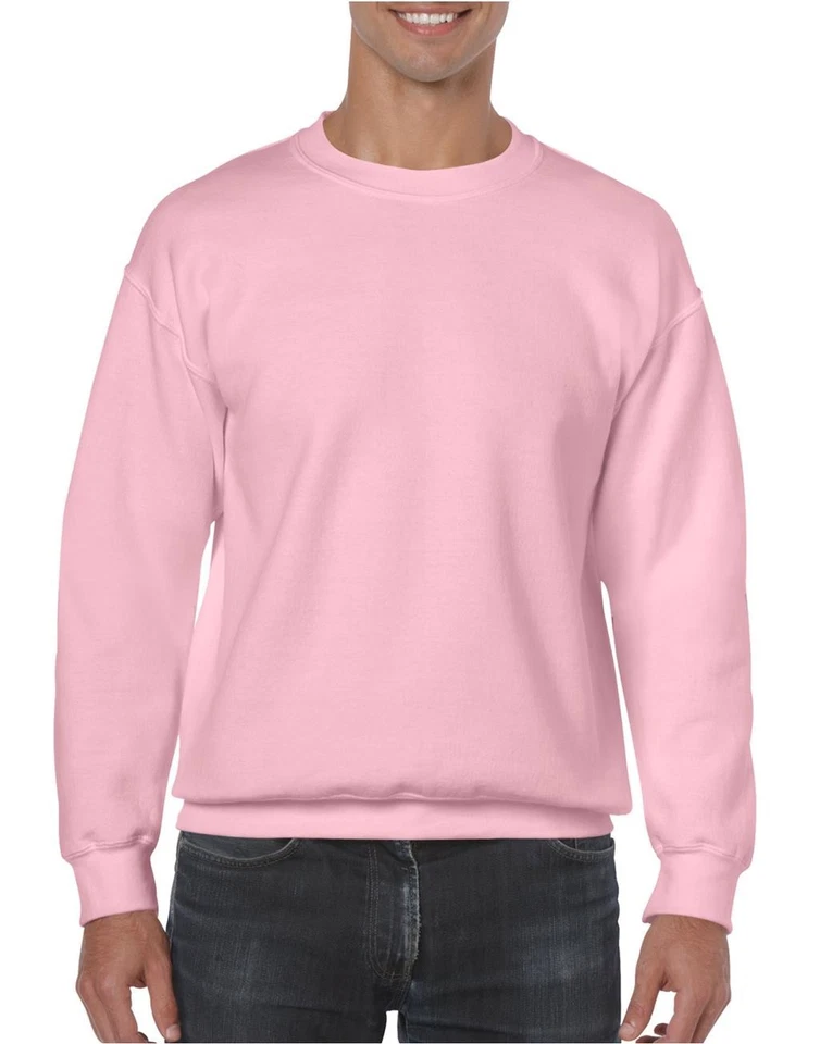 Gildan Mens Plain Heavy Blend Sweatshirts Casual Crew Neck Pullover Jumper - Image 4 of 4