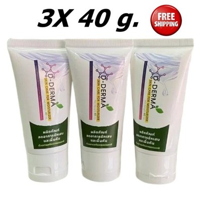3X D-Derma Cream Natural Extract Moisturizes Skin Care Steroid Free 40 g+Trackin