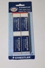 Vintage Staedtler Eraser Mars Premium Plastic Erasers 52650BK4 Erasers NOS 4pc