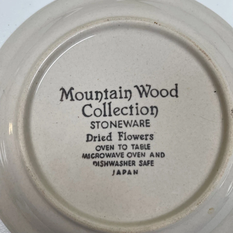 Juego de 4 platos de postre de flores secas de gres colección Mountain Wood Japón Foto 4 de 4