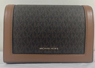 Michael Kors Jet Set Chain Large Brown MK LOGO FullFlap Crossbody Messenger bag