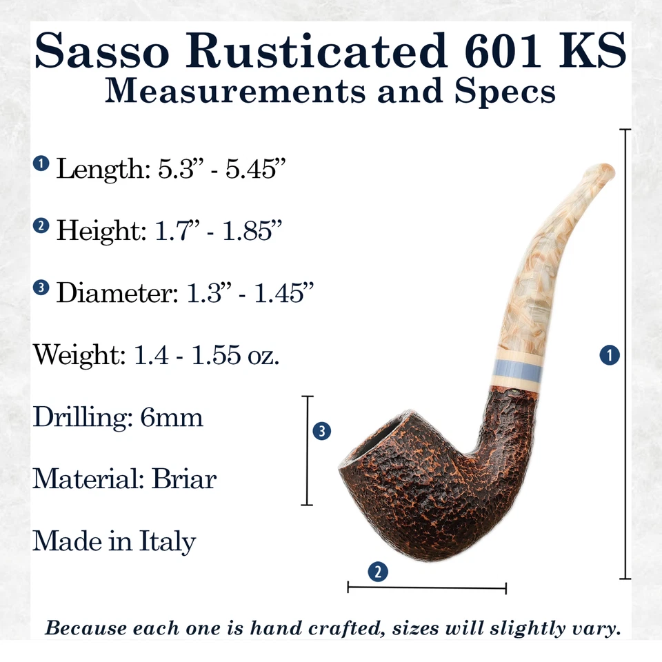 Pipa de tabaco Savinelli Sasso rústica 601, patrón jaspeado Briar, billar 6 mm Foto 2 de 4