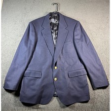 Polo University Club Ralph Lauren Navy Blue Virgin Wool Blazer Gold Buttons USA