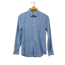 Men s Express 1MX Extra Slim Fit Light Blue Long Sleeve Dress Shirt Button Front