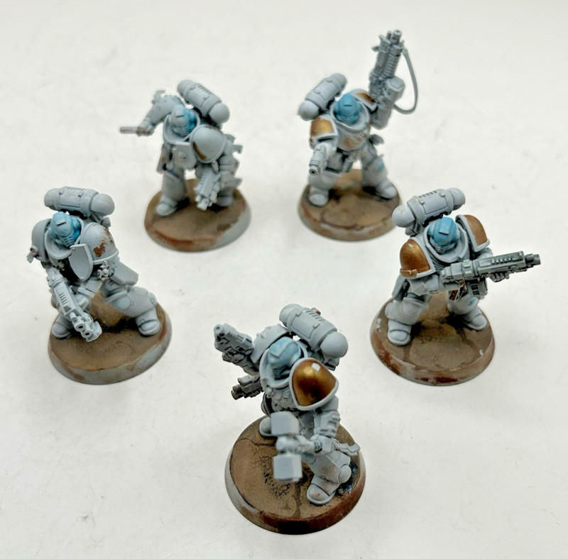 Warhammer 40K Intercessors (5) Primaris Space Marines Army Lot Partially Painted