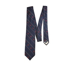 Givenchy Monsieur Navy Blue Silk Blend Mens Neck Tie Crest Vintage
