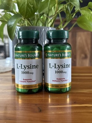 2 Nature s Bounty L-LYSINE 1000mg 60 Tablets - Supports Immune Health