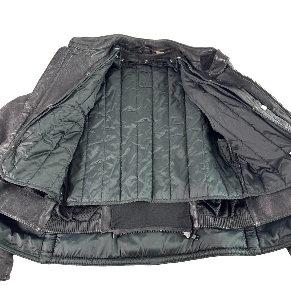 Vintage First Gear Hein Gericke Leather Moto Jacket Thermo Liner Black Size 44 - Image 4 of 4