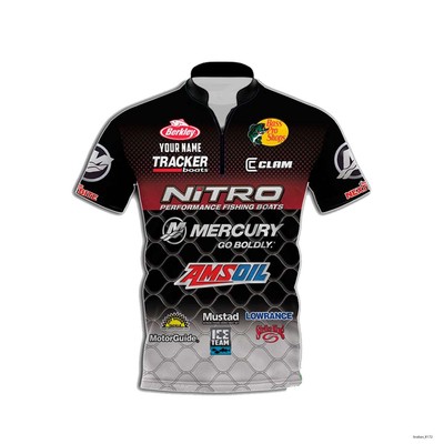 Personalized Fishing Nitro Boats Berkley Jersey Zip Bowling Style For Men's