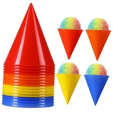 16 Pcs Reusable Snow Cone Cups 6 Oz, Durable Plastic Cup Muti-color Leakproof