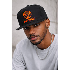 J�germeister Snapback Hat Black Orange Stag Cap Streetwear Trucker Adjustable