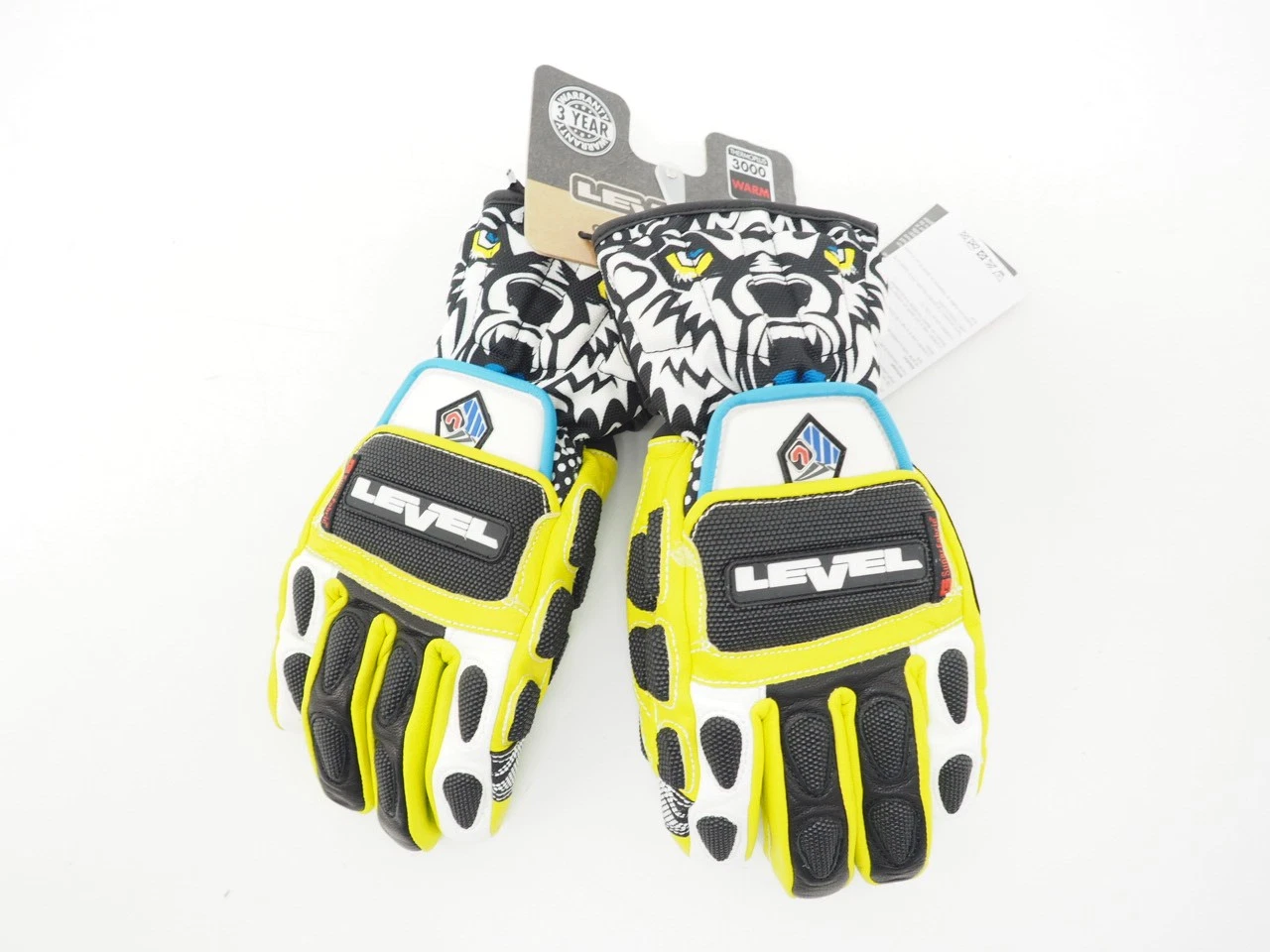 New! Level Worldcup CF Black/Yellow Size 8.5 M/L Ski Racing Glove