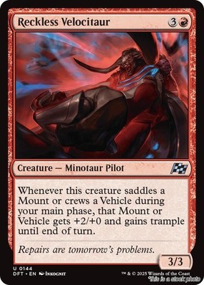 Reckless Velocitaur [DFT - 144] Uncommon NM