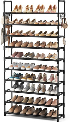 VTRIN 10 Tier Shoe Rack Tall Large Capacity Wide Shoe Organizer with Two Hooks S