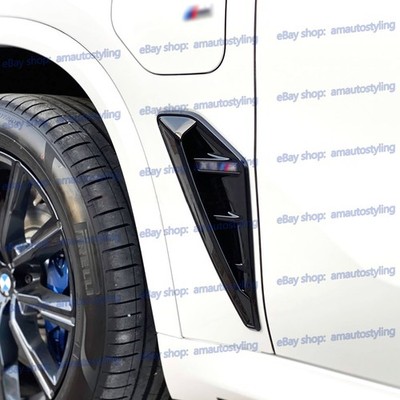 Gloss Black Side Fender Vents Sport Performance Trim For BMW X5 M G05 F95 2019+