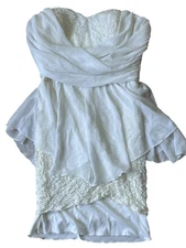 Mystic Y2K Dress Womens JR XS-SM White Lace Strapless Cottage Fairy Whimsigoth