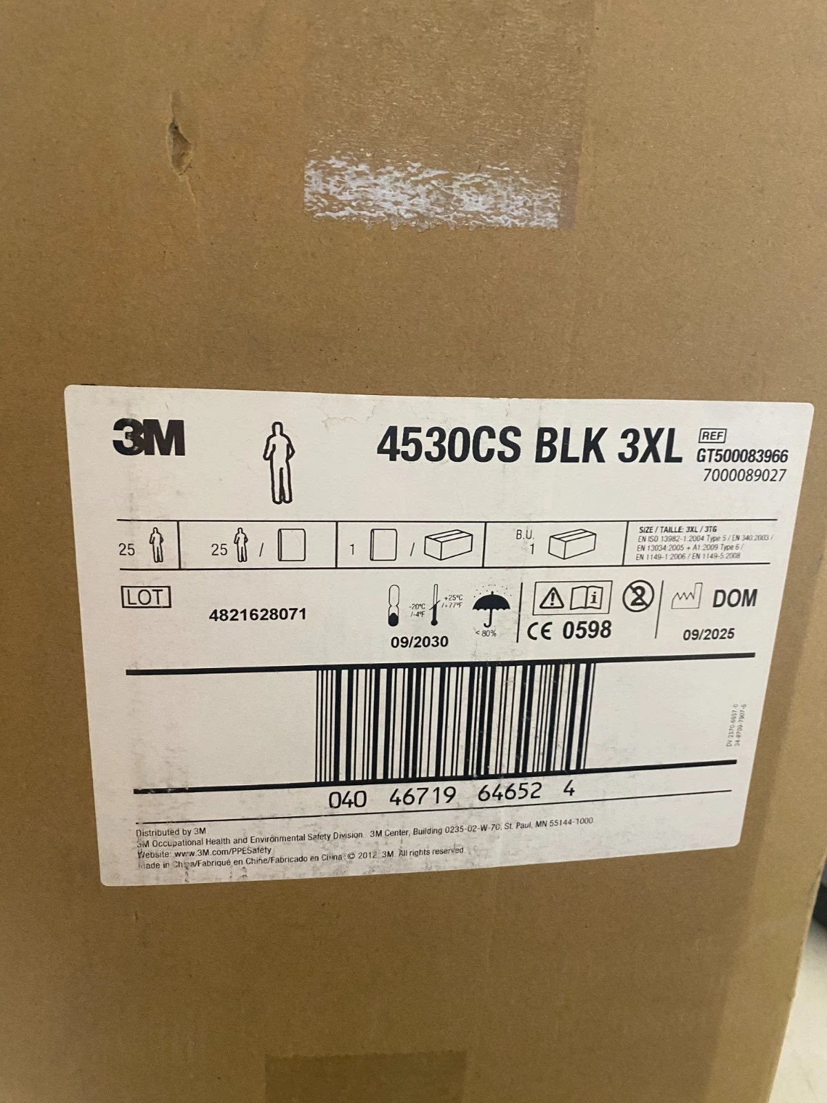 3M Disposable Protective Coverall 4530CS-BLK-3XL image 1