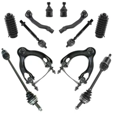 12 Piece Steering & Suspension Kit CV Axles Control Arms Ball Joints Tie Rods