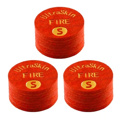 SOUTHERN REC SUPPLY 3-PACK UltraSkin Fire Red Ultra Skin Billiard Pool Cue Tips (Soft) - 14mm