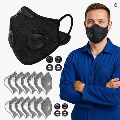 Sport Staubmaske Sportmaske mit Filter waschbar Maske & Ersatzfilter für Rad