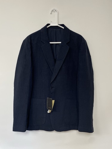 Percival Men's Tailored Linen Blazer 100% Linen Navy Size 42R PM-TLB259442 - Picture 3 of 13