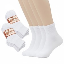 3 6 12 Diabetic Socks Mens Ankle Circulatory Health Low Cut White 9-11 10-13