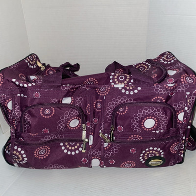 ROCKLAND Rolling Duffel Bag, PURPLE  22'' WITHOUT STRAP