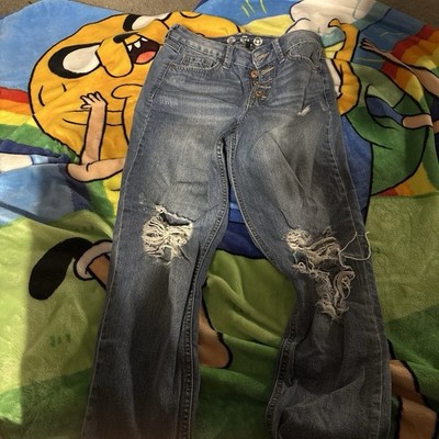 Rewash Eco Mom Jeans Women's Blue Medium Wash Slim Distressed