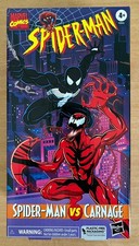 Marvel Legends blk suit Spider-Man vs Carnage Spider-Man animated series VHS 2pk