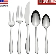 20-Piece Stainless Steel Flatware Set Service 4 Dishwasher Safe Dining New