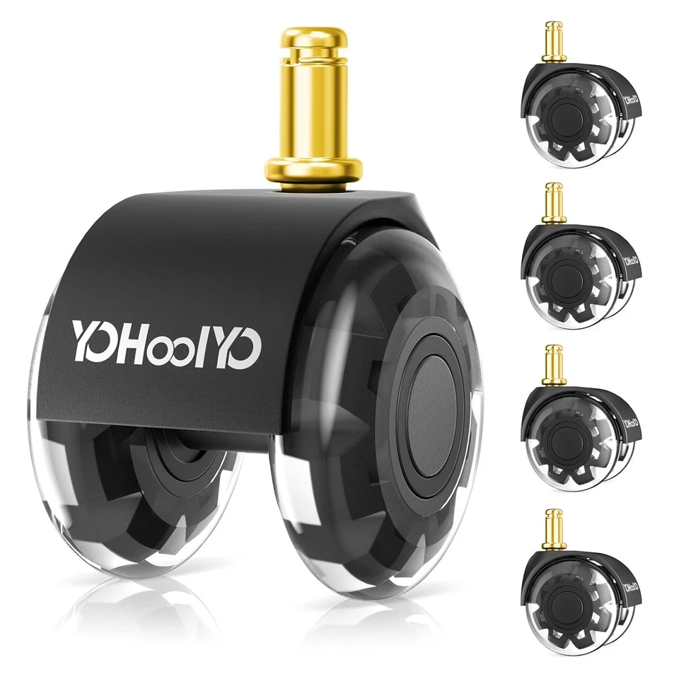 YOHOOLYO Bürostuhl Rollen 10X22Mm 5Er Set Stuhlrollen Drehstuhlrollen Leise Und