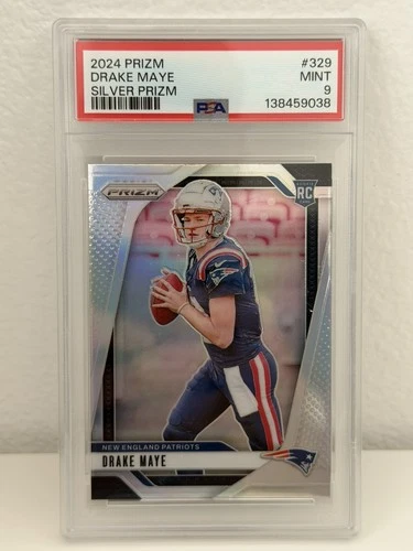 PSA 9 2024 Panini Prizm - Rookies Drake Maye #329 Silver Prizm (RC)