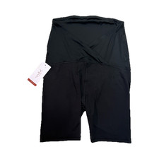 Isabel by Ingrid+Isabel Women's Black Maternity Biker Shorts High Rise Stretch L