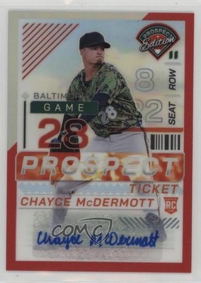 2024 Prospect Edition Red Prizm Signatures 37/199 Chayce McDermott #44 Auto 16wc