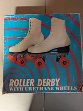 Vintage 1980s Roller Derby Womens Shoe Roller Skates Size 7 In Box Model U 982