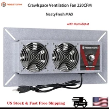 Abestorm Crawlspace Double Air Outlet Ventilation Fan Humidistat Exhaust Fan