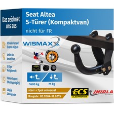 ANHÄNGERKUPPLUNG starr passend für Seat Altea 5P 5P1 +7-polig E-Satz ABE