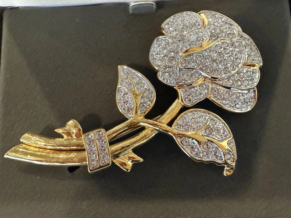 NUEVO Prendedor Nolan Miller Glamour Collection Pave Rose Firmado! Foto 3 de 4