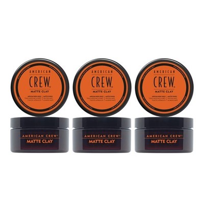 (Pack of 3) American Crew matte clay, Medium high Hold, 3 oz