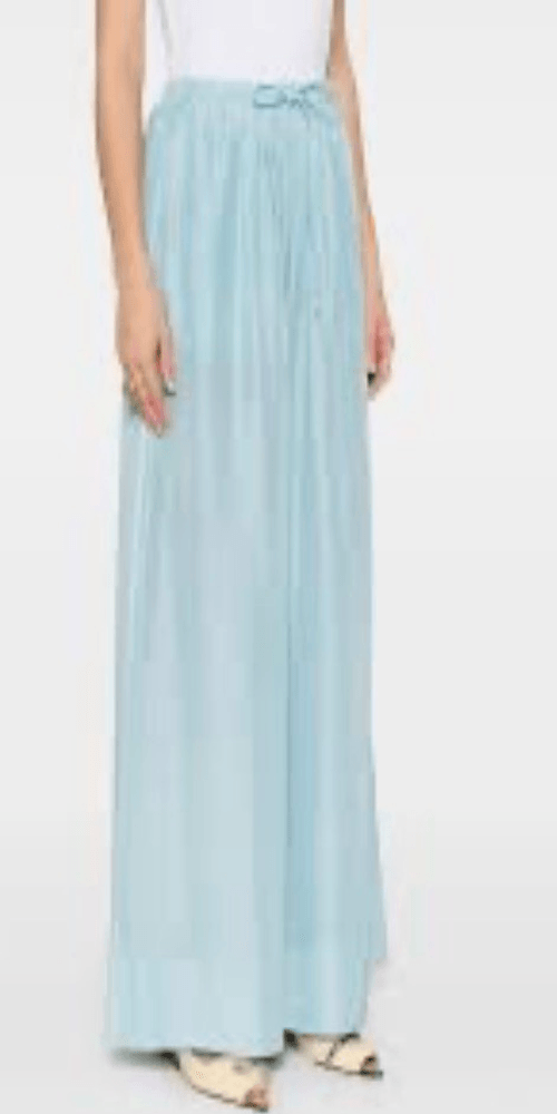 Forte Forte Chic 100% Silk Palazzo Pant in Aqua Blue NWT Size I Small