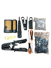 Network crimping tool RJ45, wire stripper for RJ11/RJ12, crimping plug set