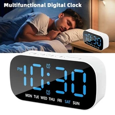 Digital LED Display Alarm Clocks for Bedroom Battery Backup Dual Alarms,Snooze